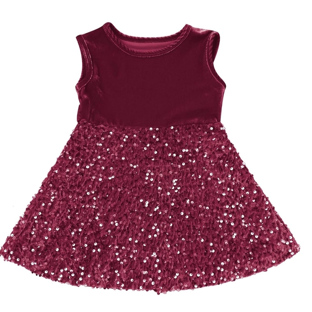 Chic Burgundy Sequin Dress